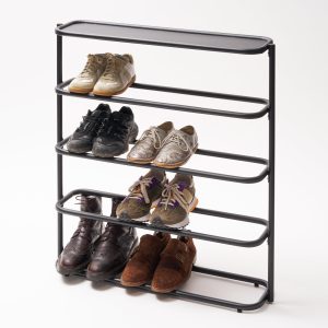 Obround Shoe Rack - Tall - Steel - Black