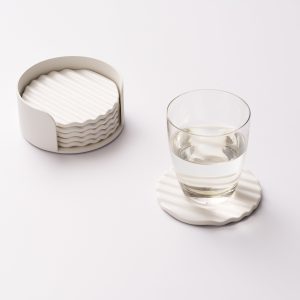 Wave Coaster Set - Ceramic + Steel