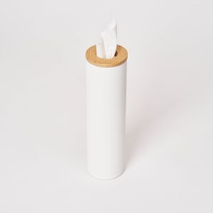 Round Tissue Case - Steel + Wood