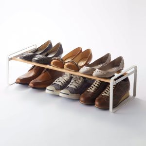 Stackable Shoe Rack (7 H) - Steel + Wood