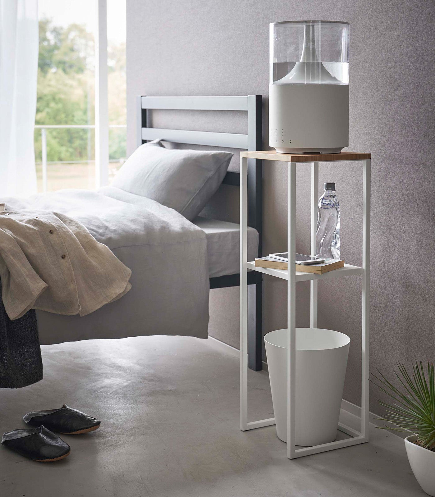 Two-Tier Display & Storage Shelf (31.5 H) - Steel + Wood - Image 3