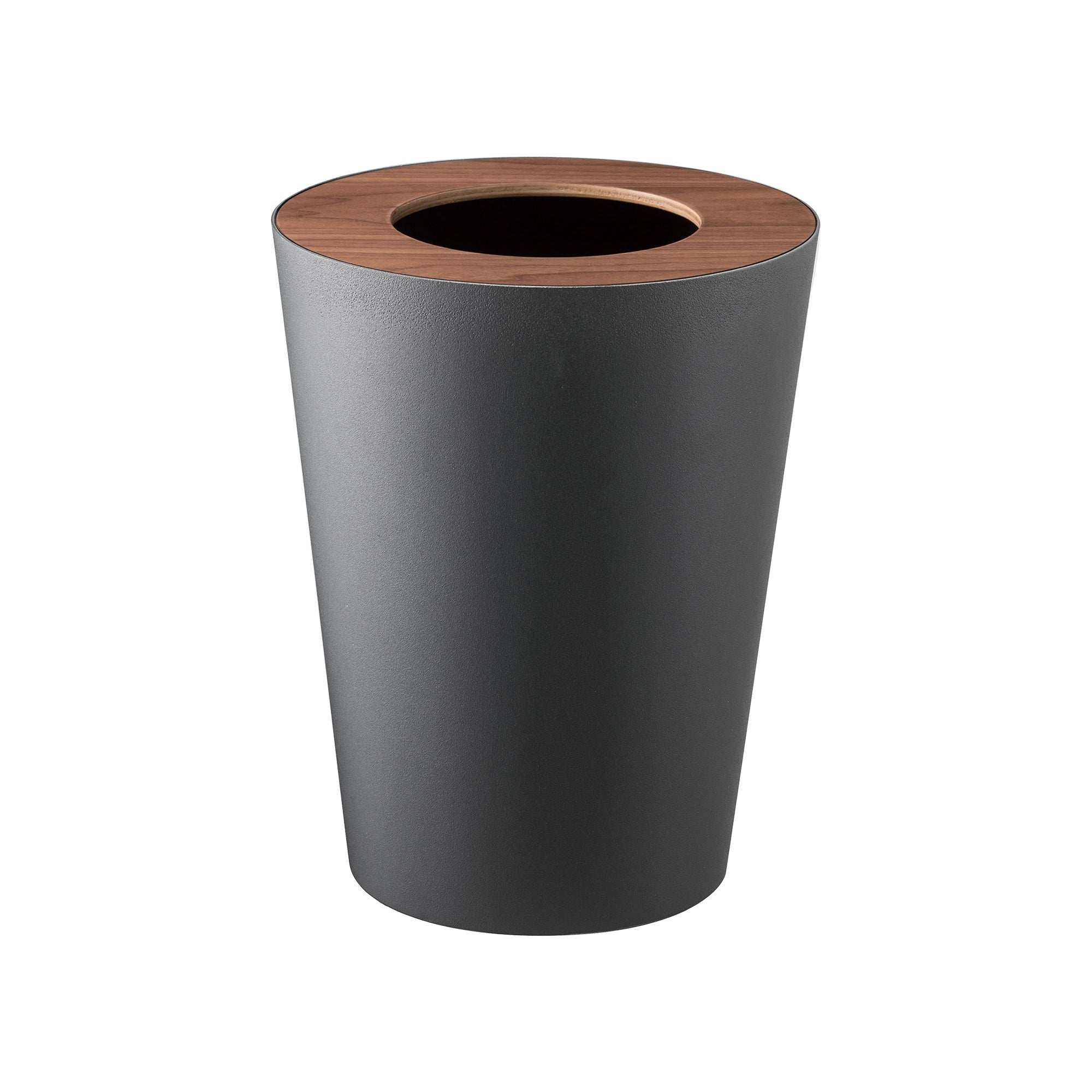 Trash Can - Round - Steel + Wood - Image 16