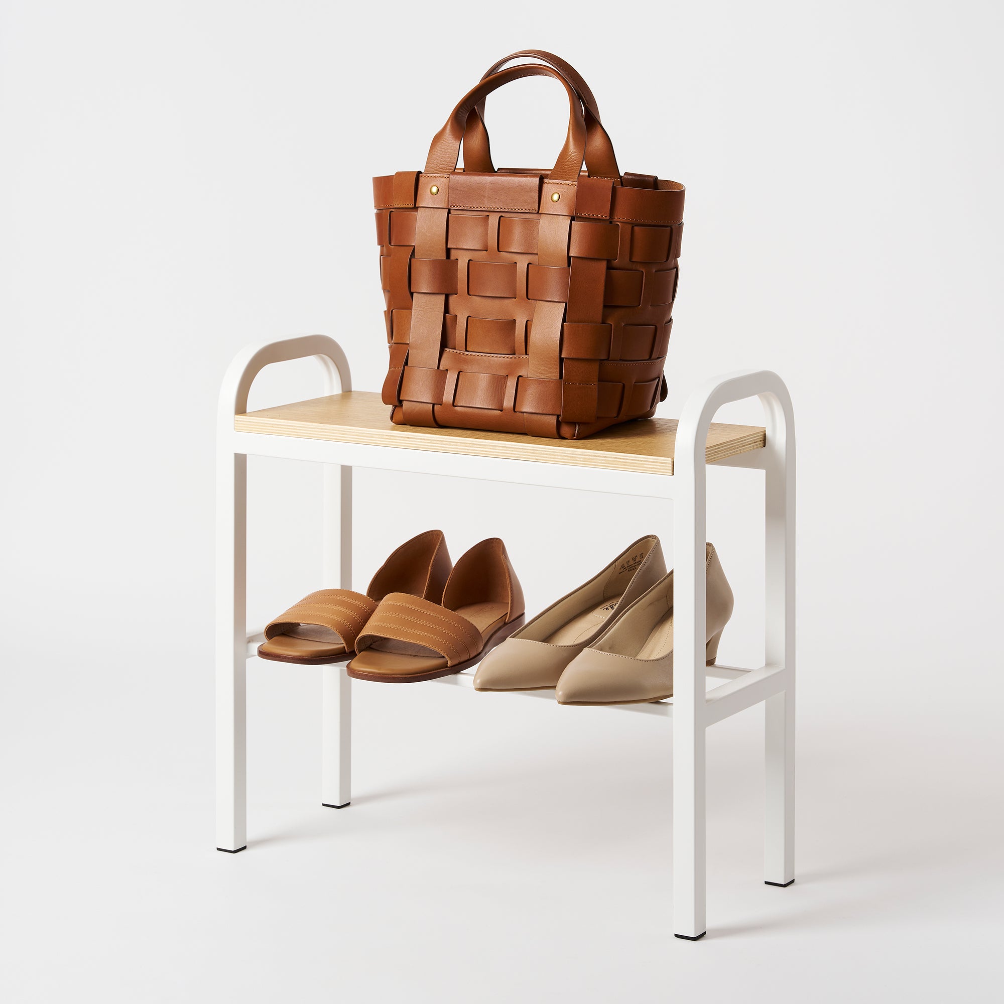 Shoe Organizer & Bench (18 H) - Steel + Wood