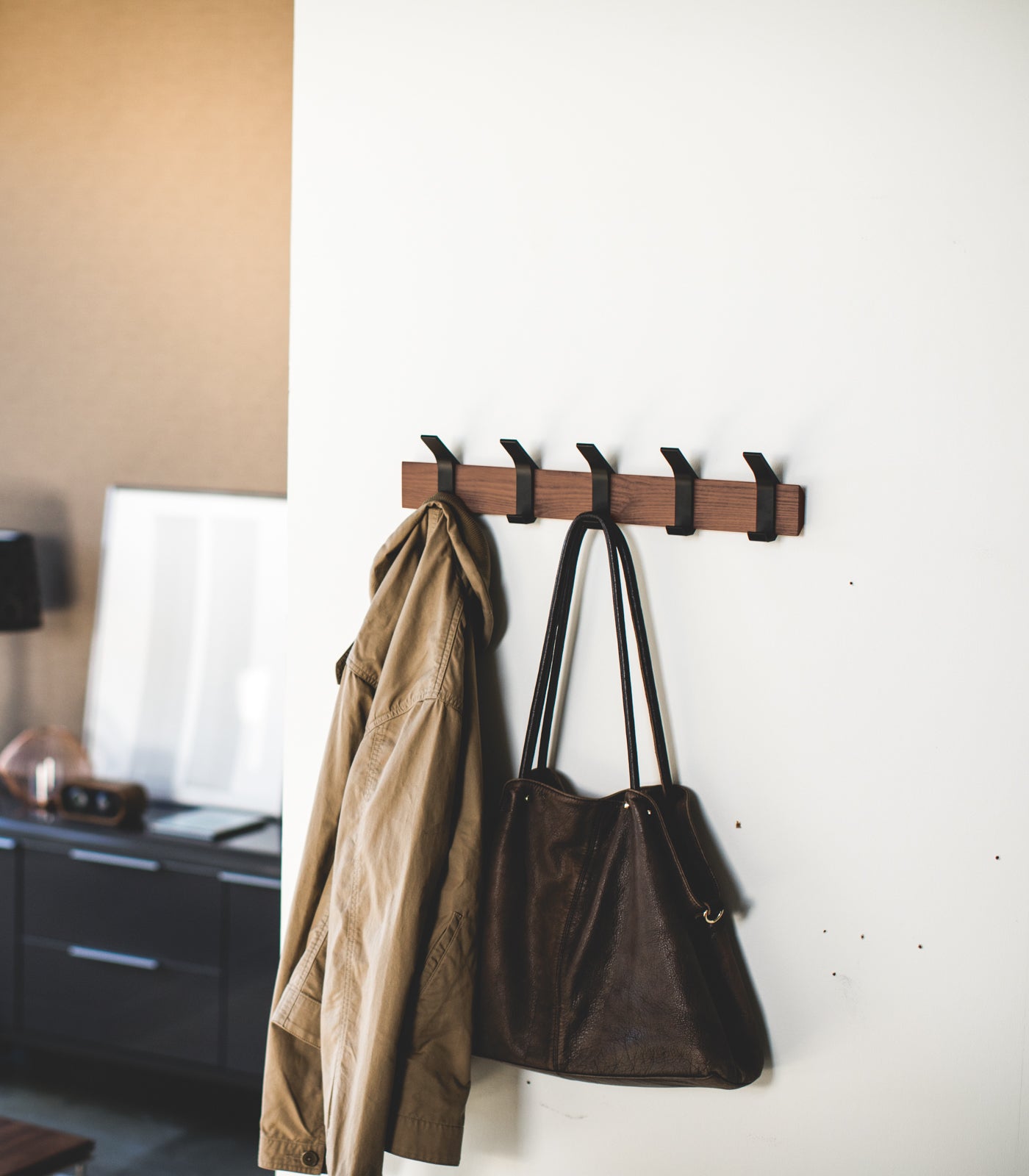 Wall-Mounted Coat Rack - Steel + Wood - Image 6