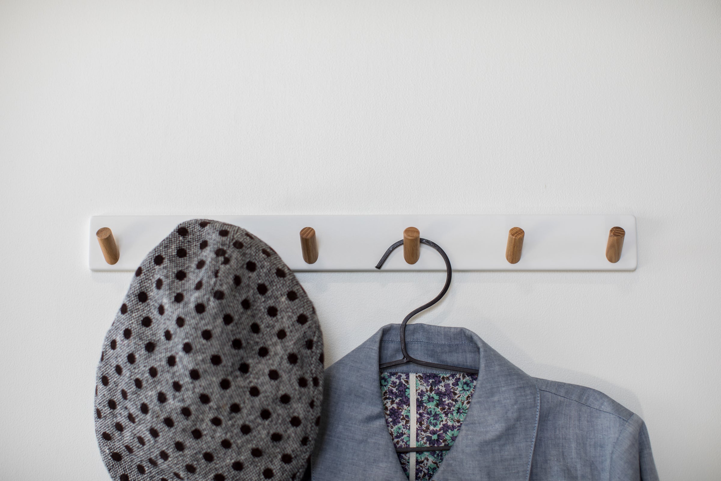 Wall-Mounted Coat Rack - Steel + Wood - Image 3