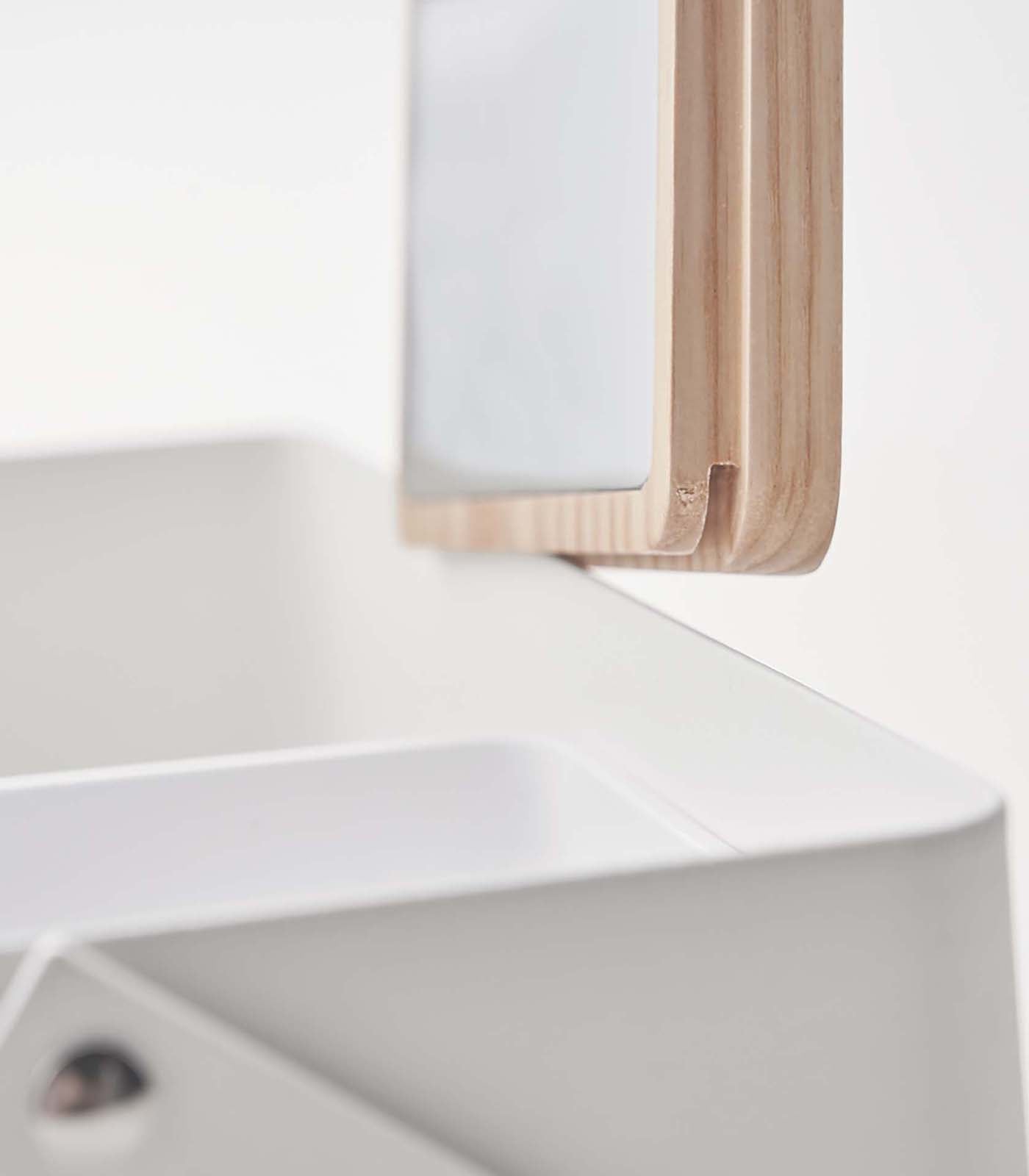 Makeup Organizer with Mirror - Steel + Wood - Image 7