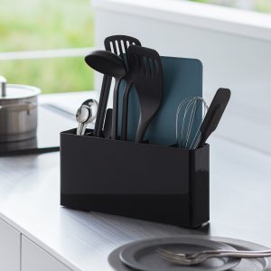 Utensil & Thin Cutting Board Holder - Steel