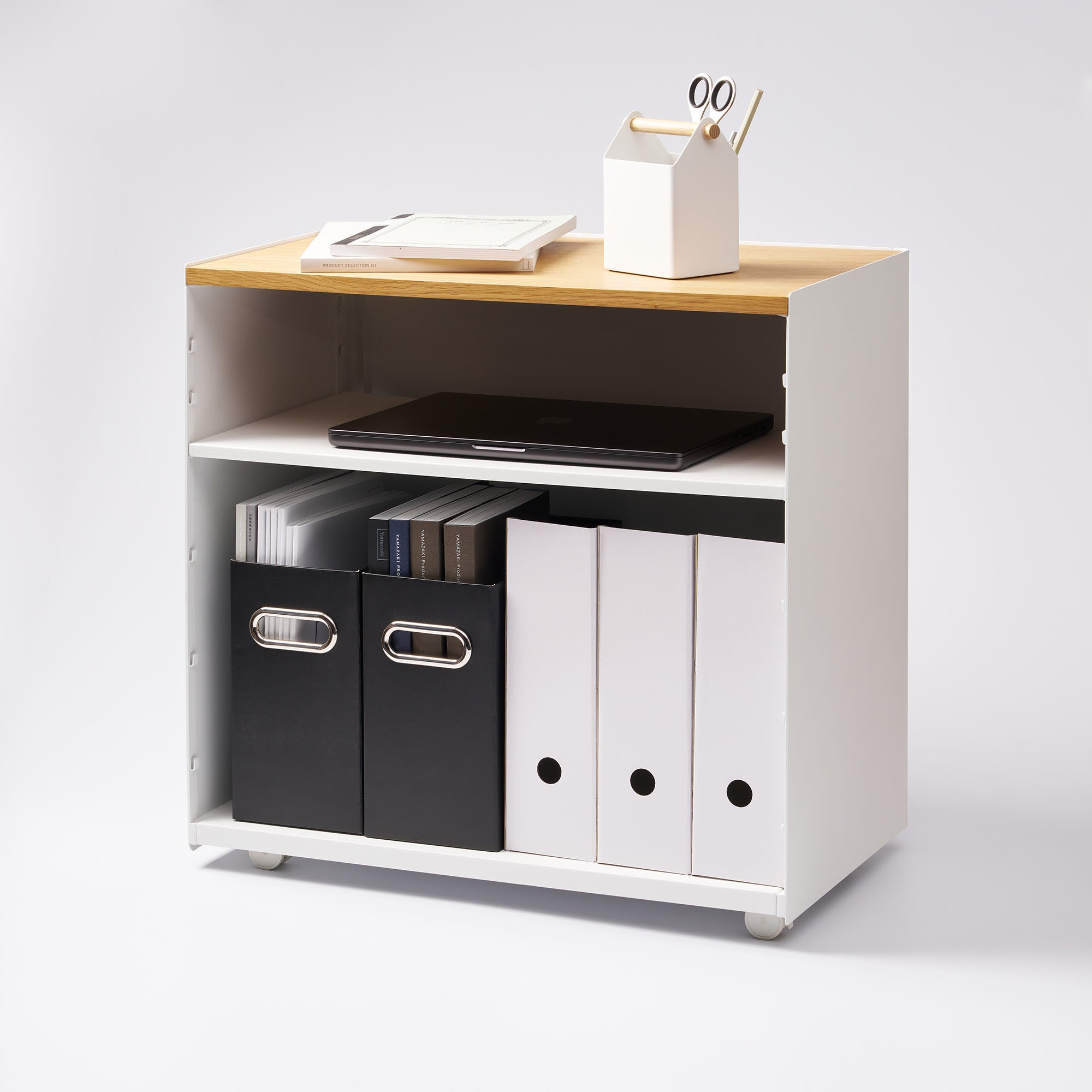 Mobile Hideaway Storage Cart (23 H) - Steel + Wood