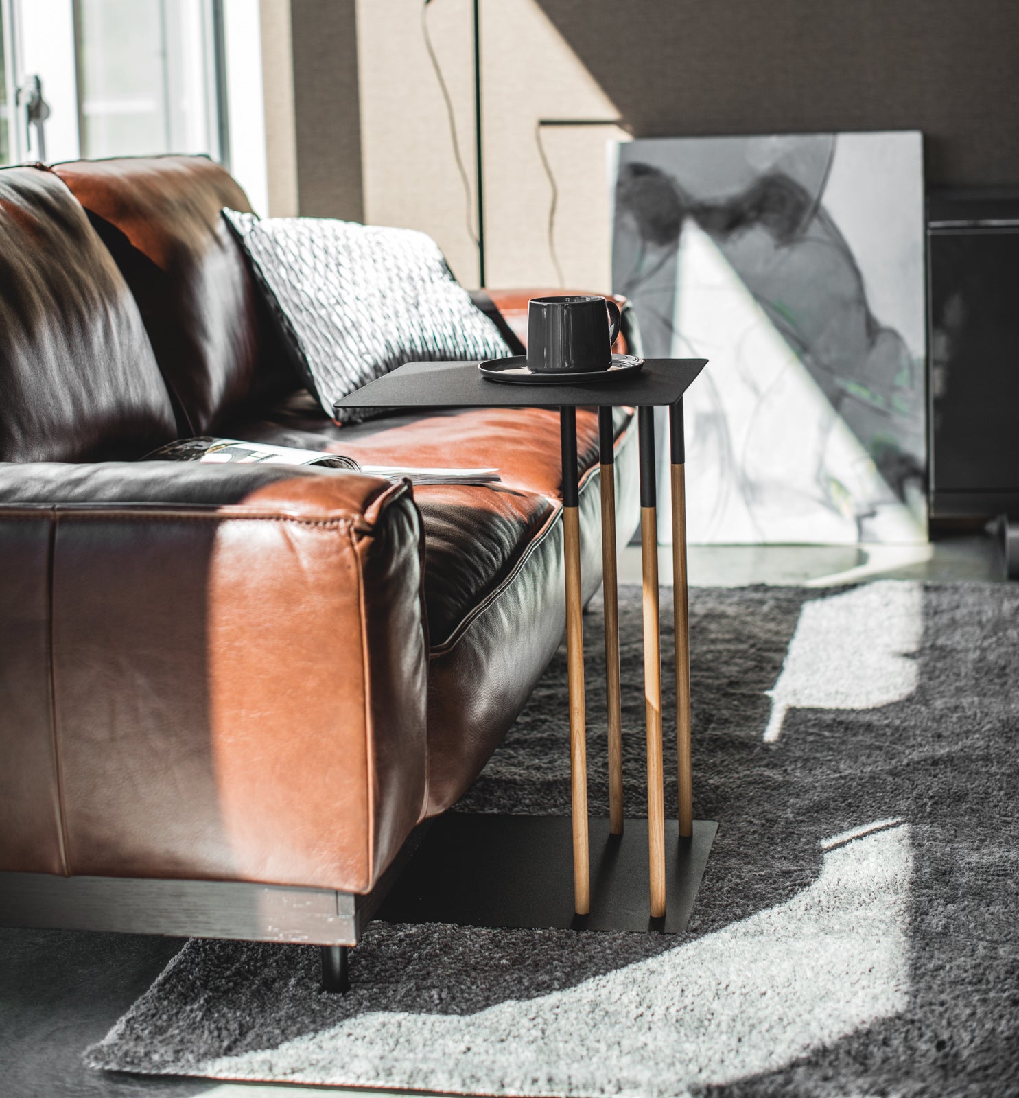 C Side Table (22 H) - Steel + Wood - Image 6