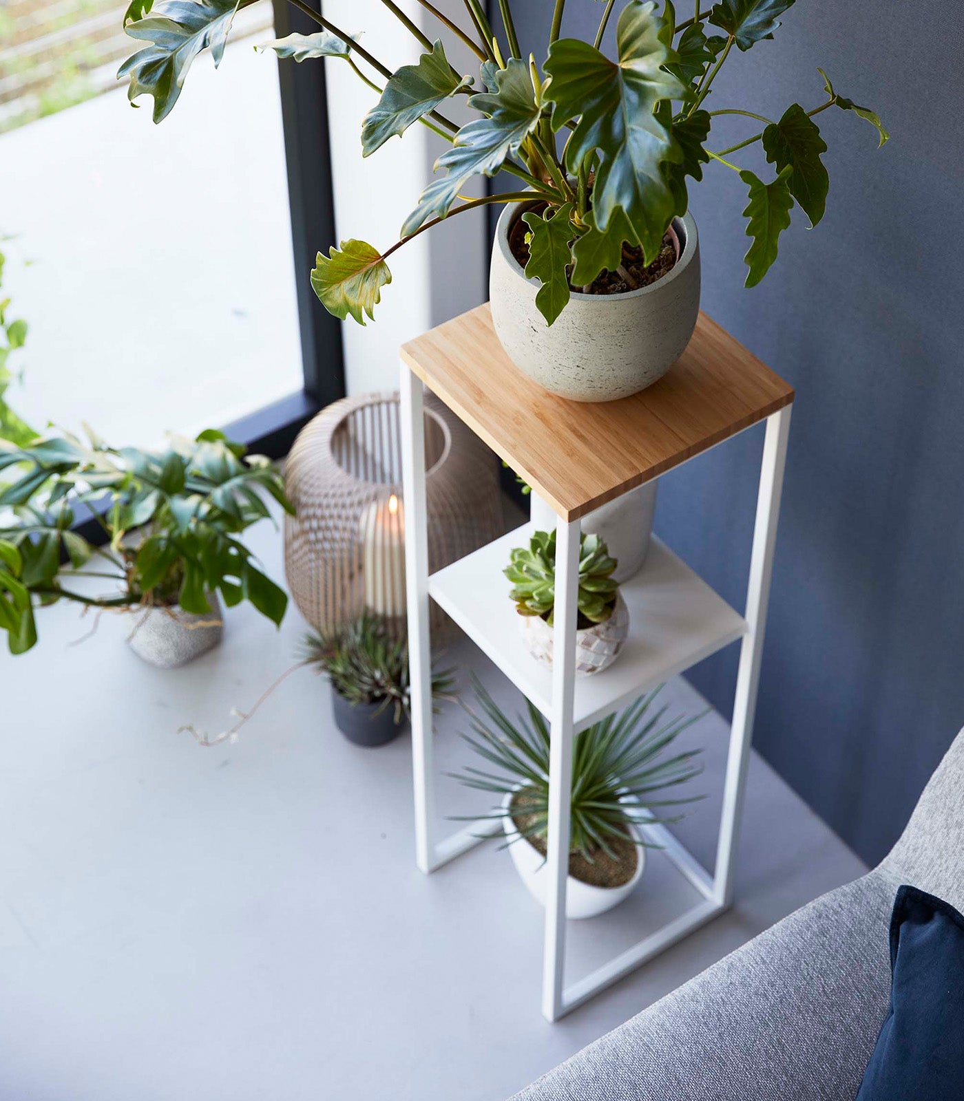 Two-Tier Display & Storage Shelf (31.5 H) - Steel + Wood - Image 6