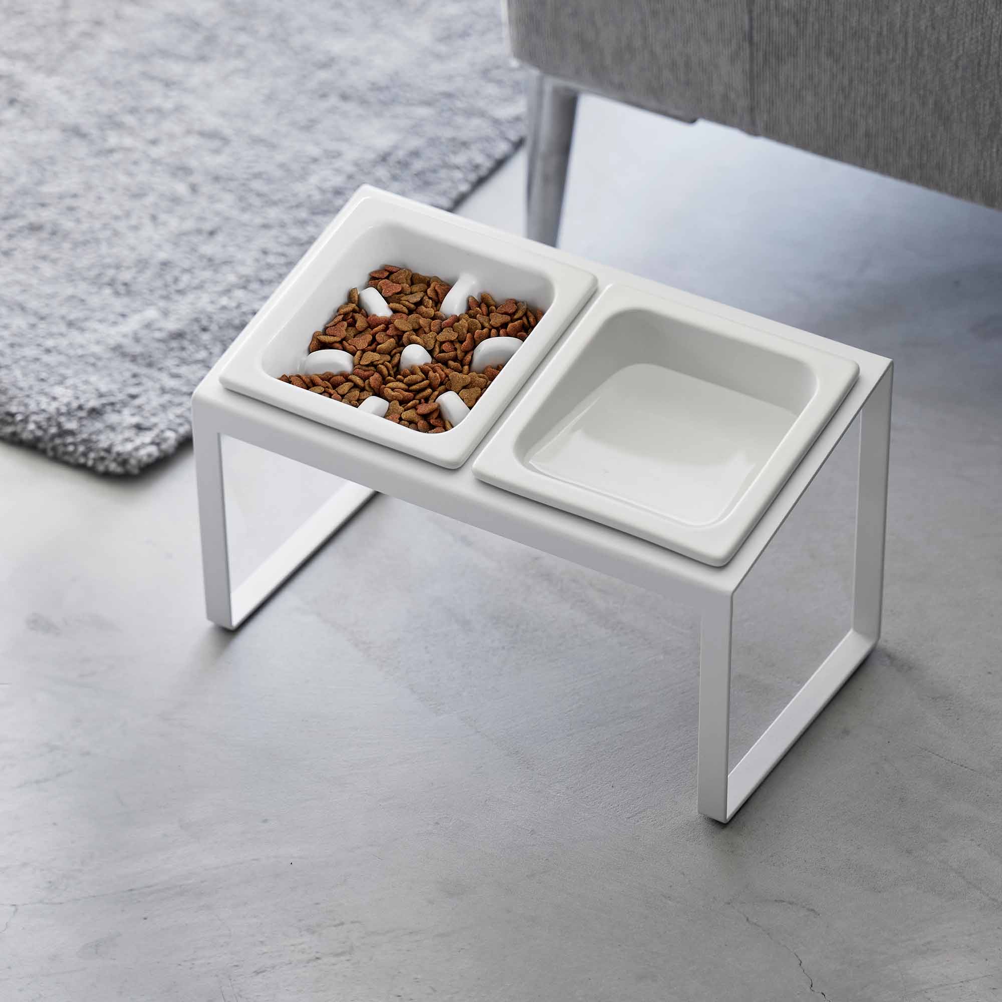 Slow Feeder Pet Bowl - Steel + Ceramic - Image 2