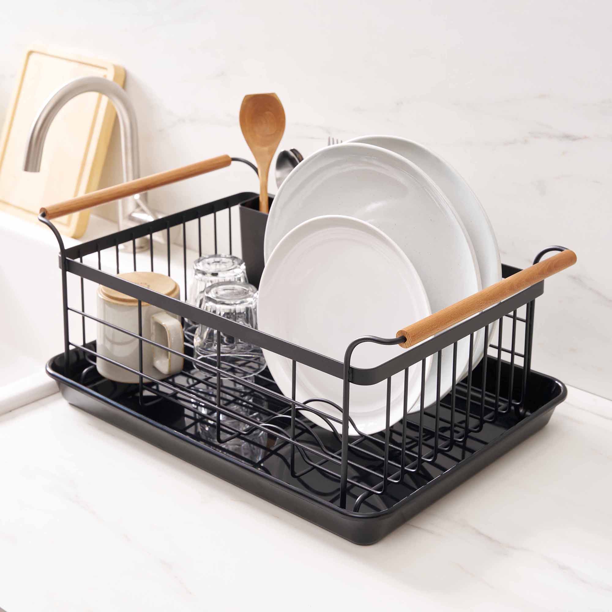 Dish Rack - Steel + Wood - Image 3