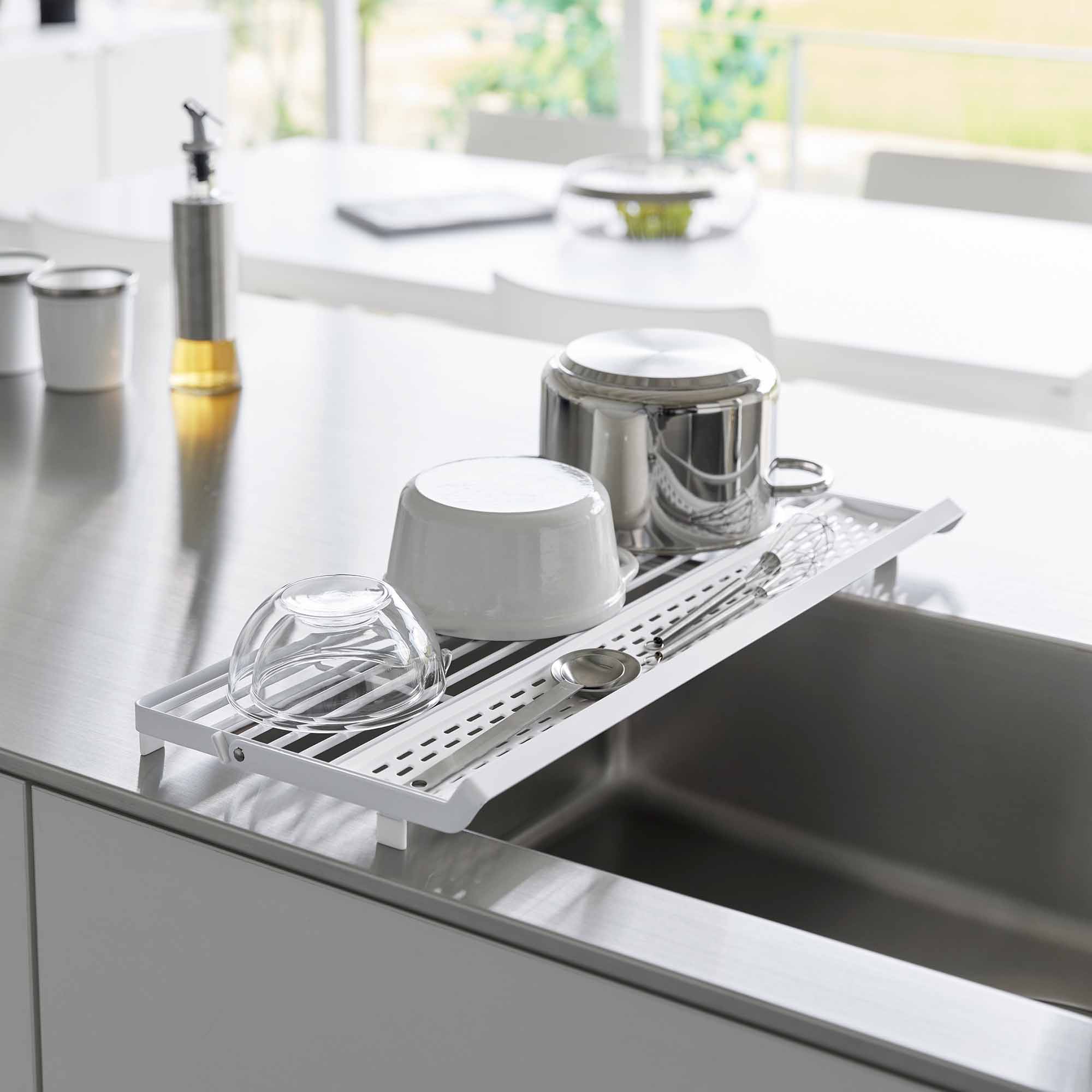 Slim Over-the-Sink Dish Drying Rack - Steel - Image 4