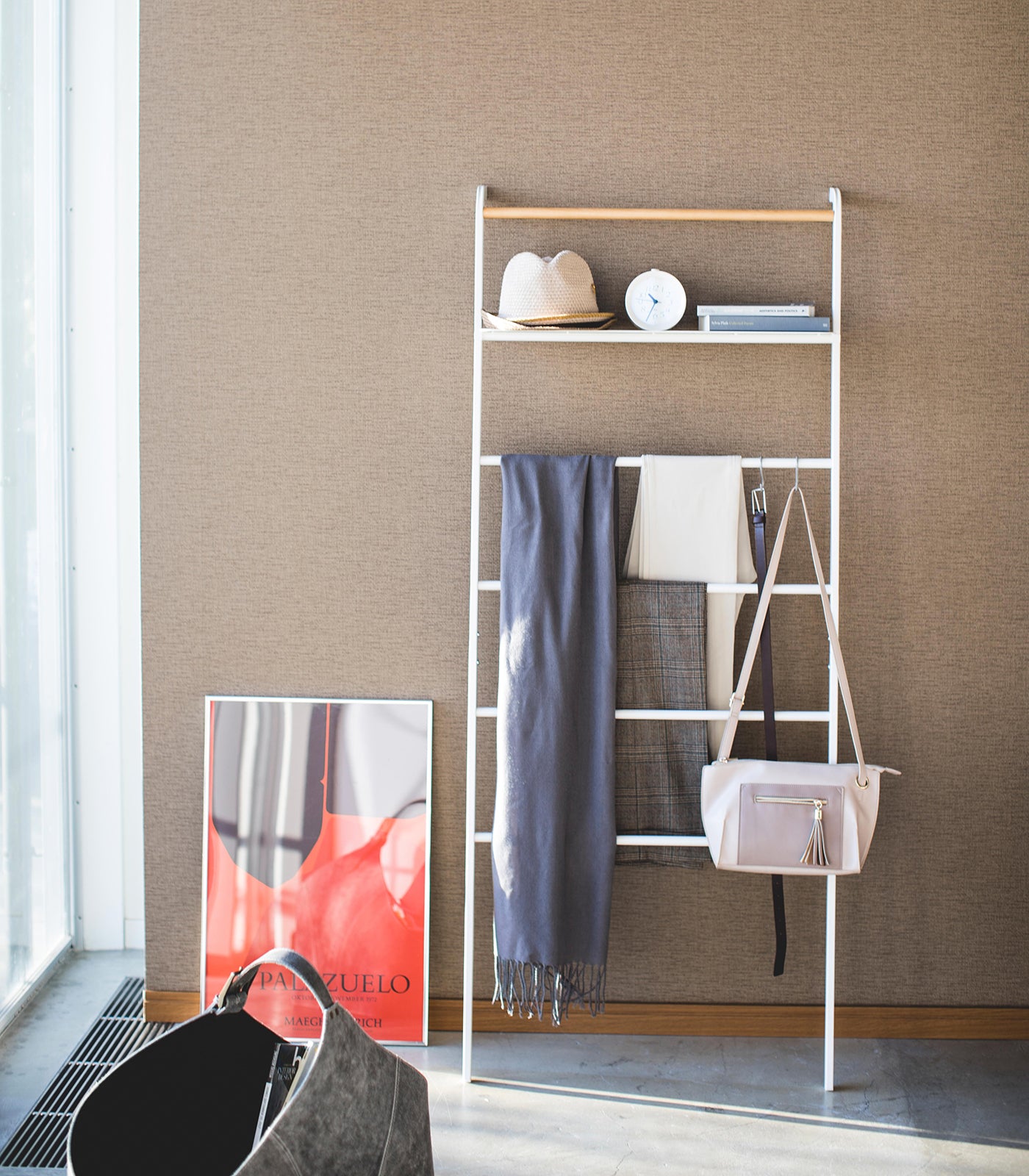 Leaning Storage Ladder With Shelf (63 H) - Steel - Image 5