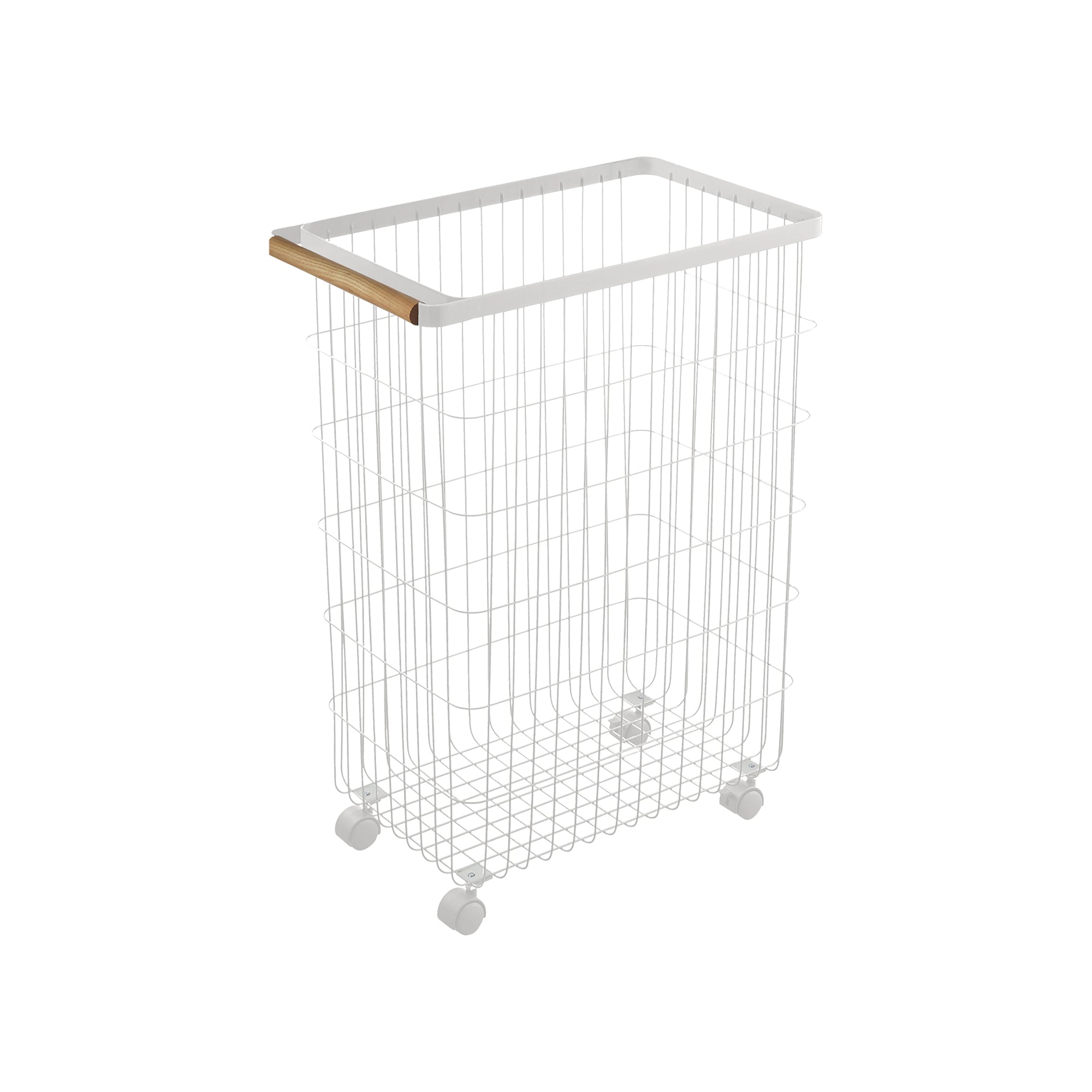 Rolling Wire Basket (24 H) - Steel + Wood - Image 6