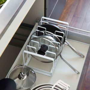 Adjustable Pot Lid and Frying Pan Organizer - Steel