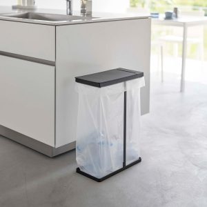Lidded Garbage Bag Holder - Steel