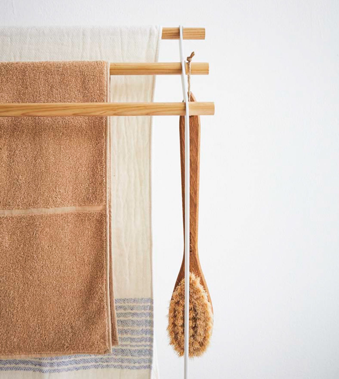 Bath Towel Rack (32 H) - Steel + Wood - Image 5
