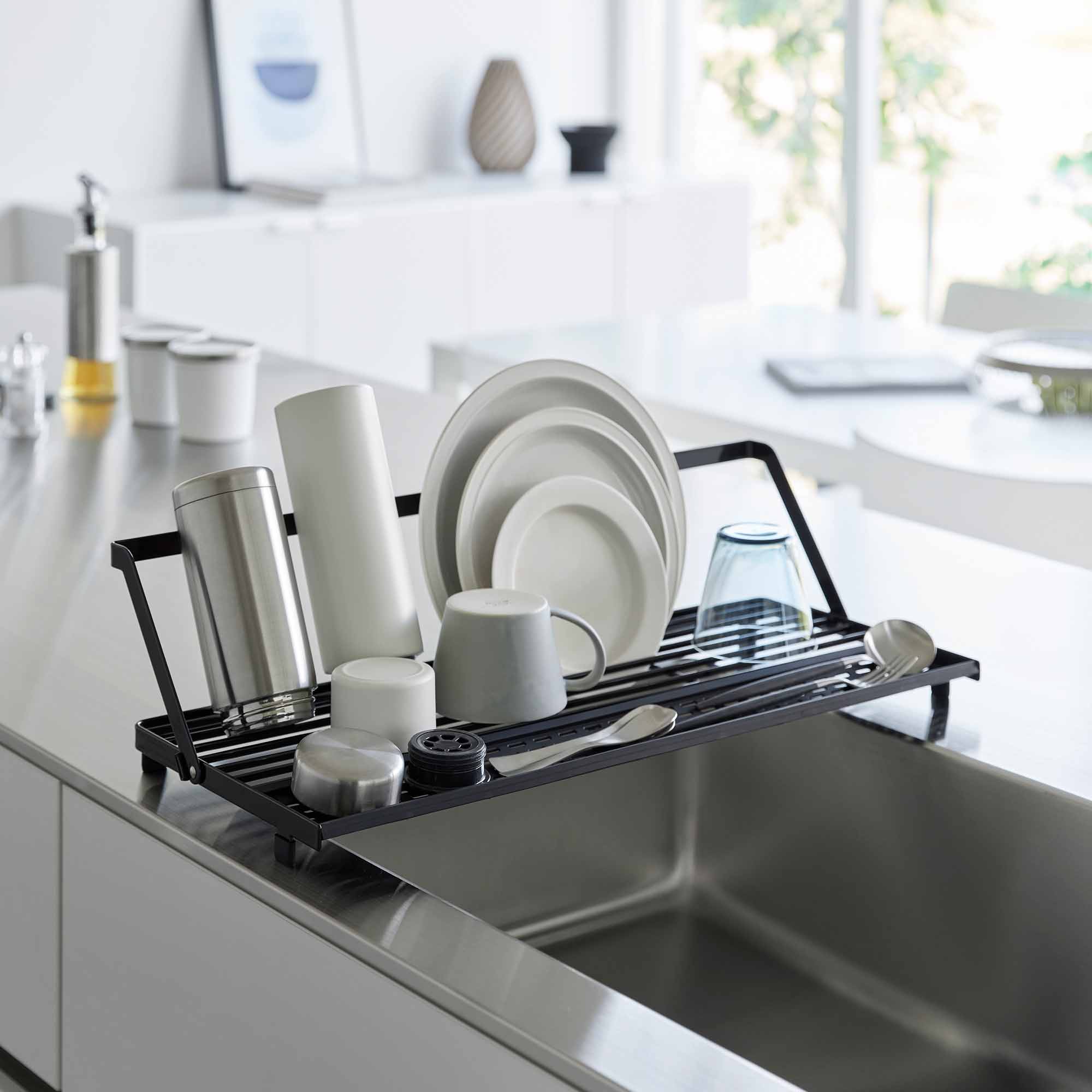 Slim Over-the-Sink Dish Drying Rack - Steel - Image 12
