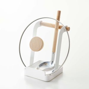 Lid & Ladle Stand - Steel + Wood