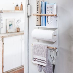 Magnetic Kitchen Organizer - Steel + Wood