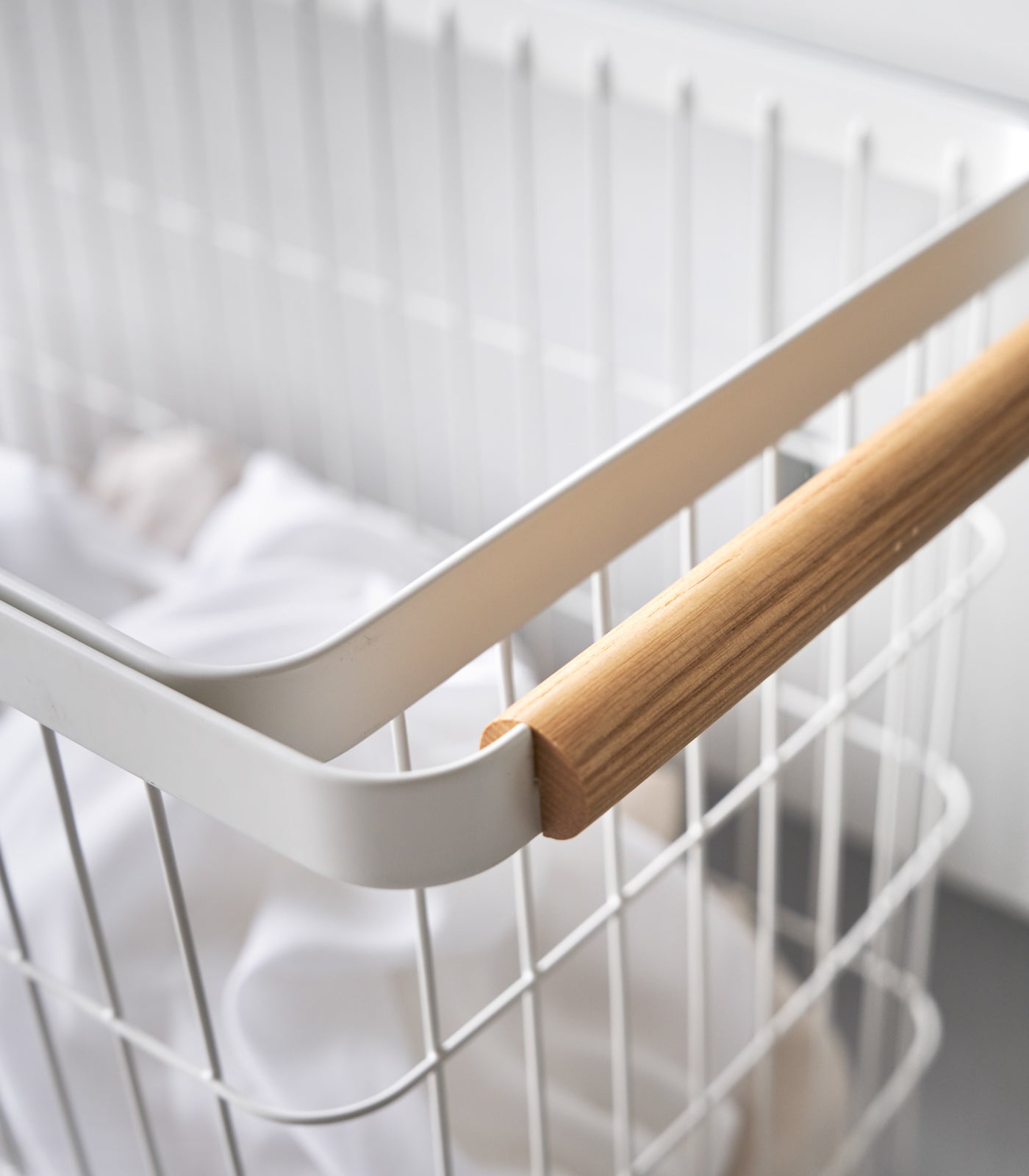 Rolling Wire Basket (15 H) - Steel + Wood - Image 5
