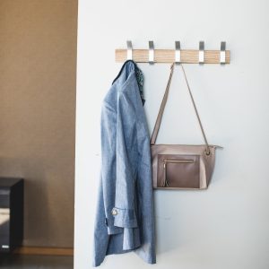 Wall-Mounted Coat Rack - Steel + Wood