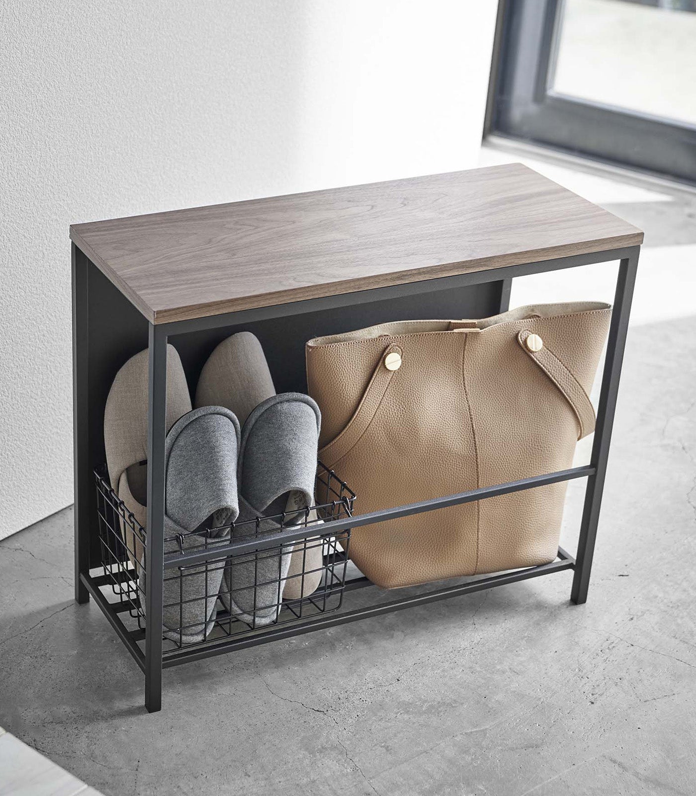 Entryway Storage Organizer & Bench (18 H) - Steel + Wood - Image 12