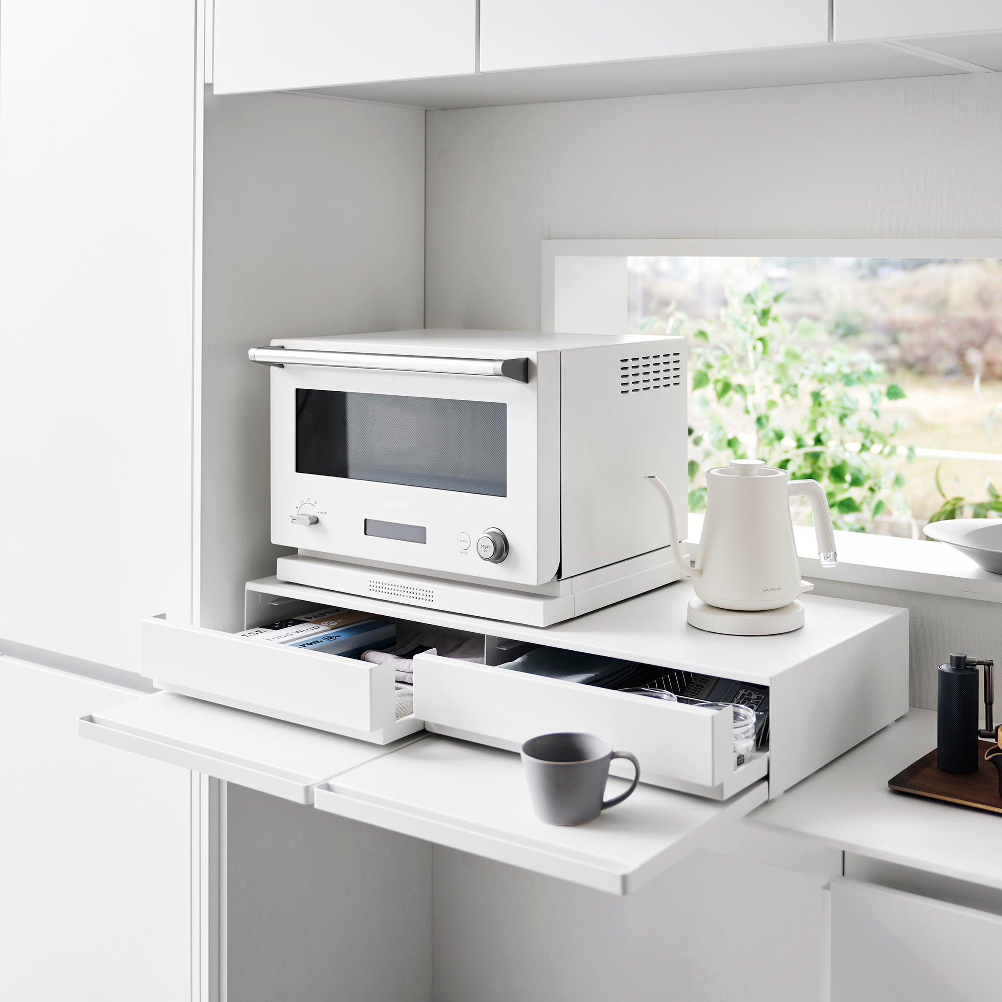 Countertop Drawer with Pull-Out Shelf - Wide - Steel - Image 3