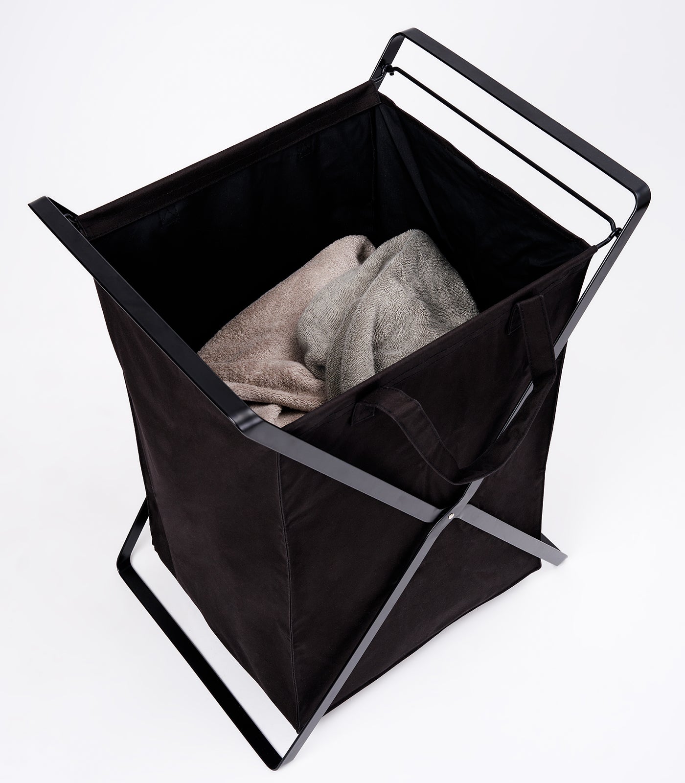 Laundry Hamper with Cotton Liner - Two Sizes - Steel + Cotton - Image 14