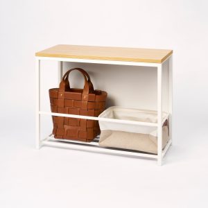 Entryway Storage Organizer & Bench (18 H) - Steel + Wood
