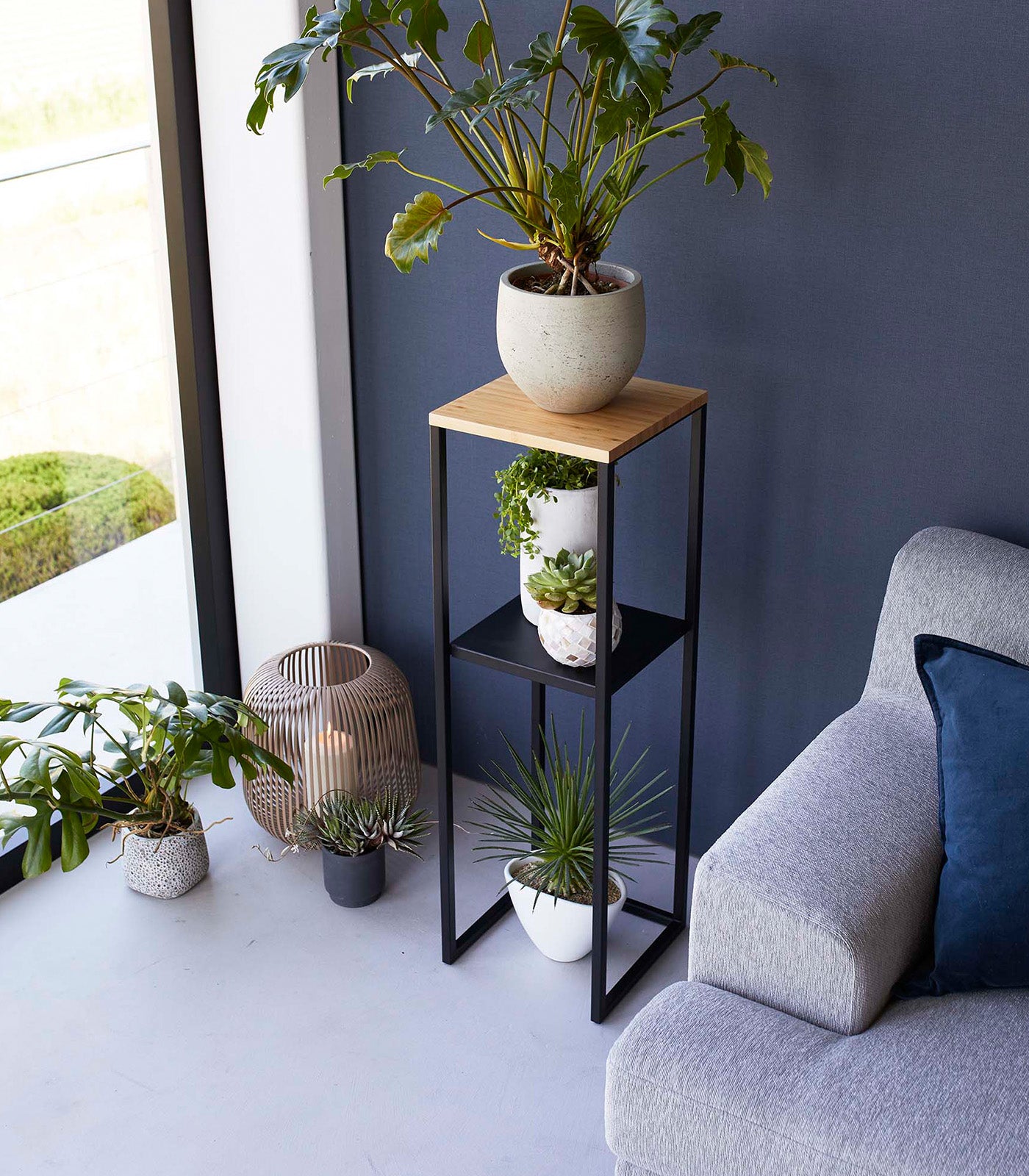 Two-Tier Display & Storage Shelf (31.5 H) - Steel + Wood - Image 9