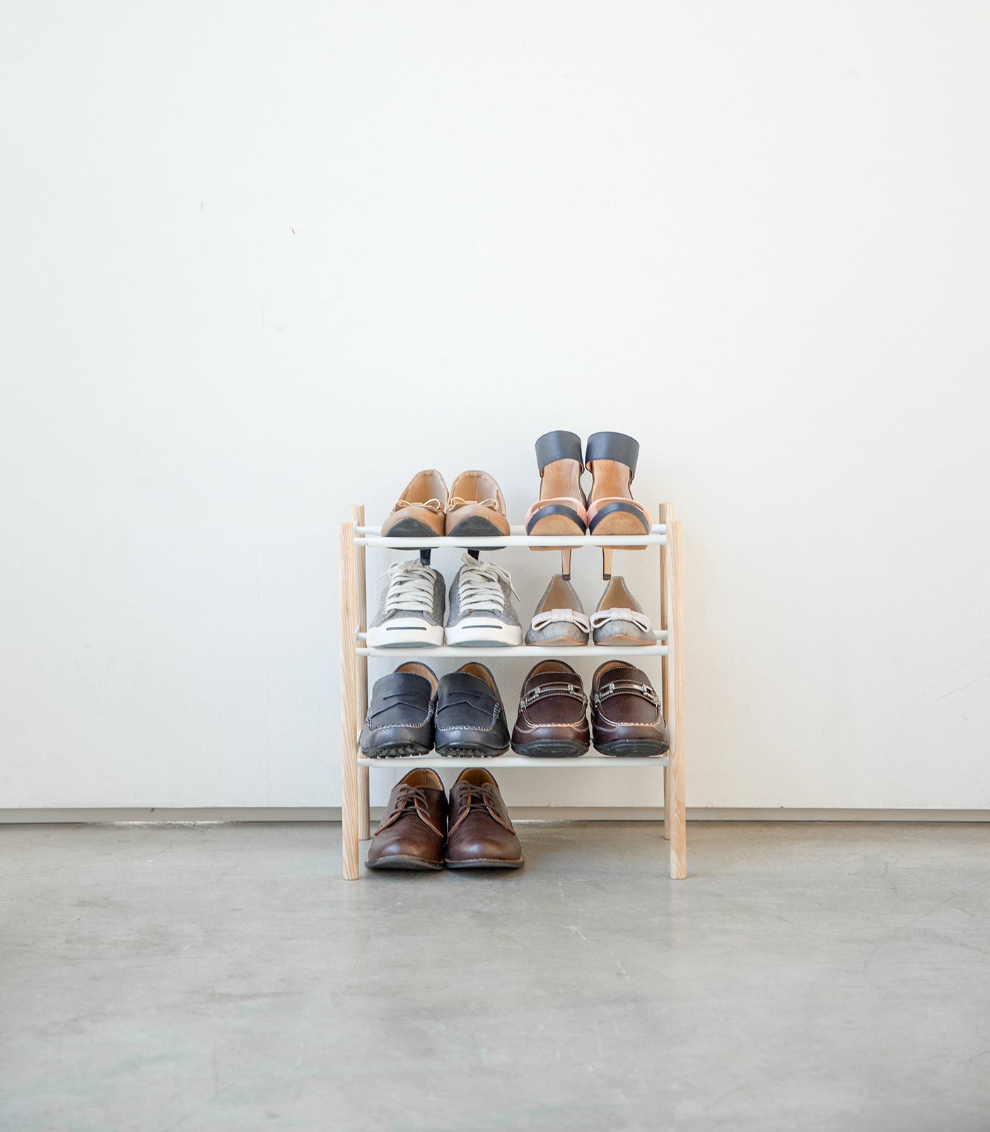 Expandable Shoe Rack (18 H) - Steel + Wood - Image 2