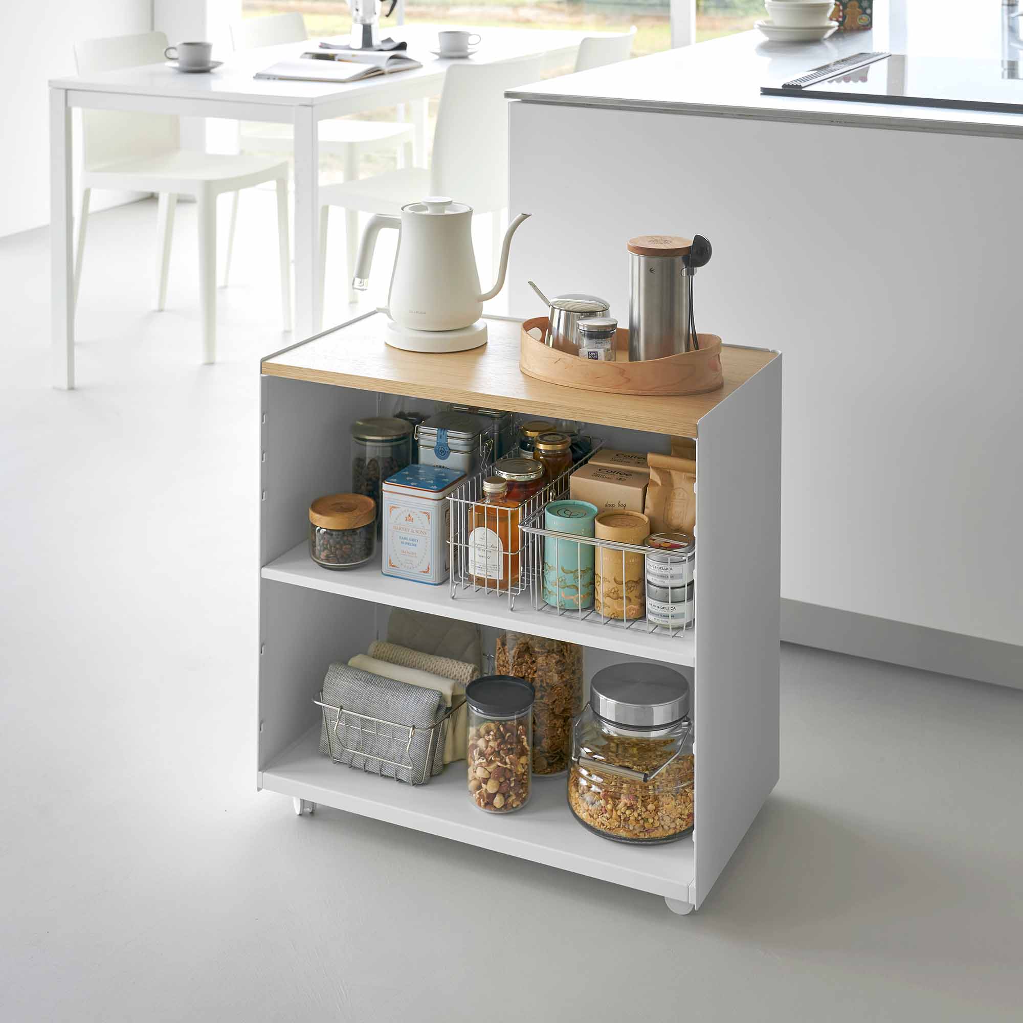 Mobile Hideaway Storage Cart (23 H) - Steel + Wood - Image 3