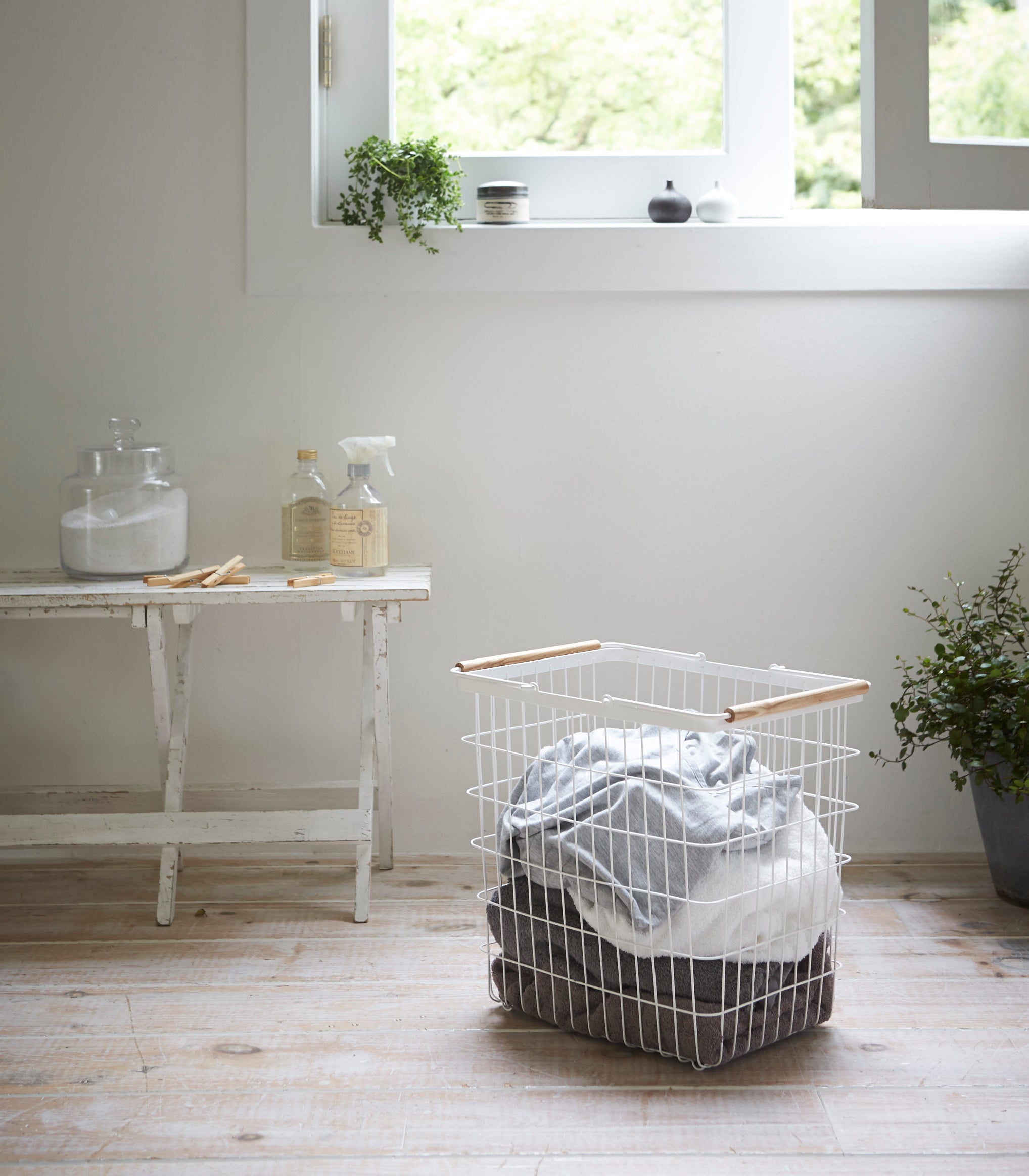 Wire Basket - Two Sizes - Steel + Wood - Image 7