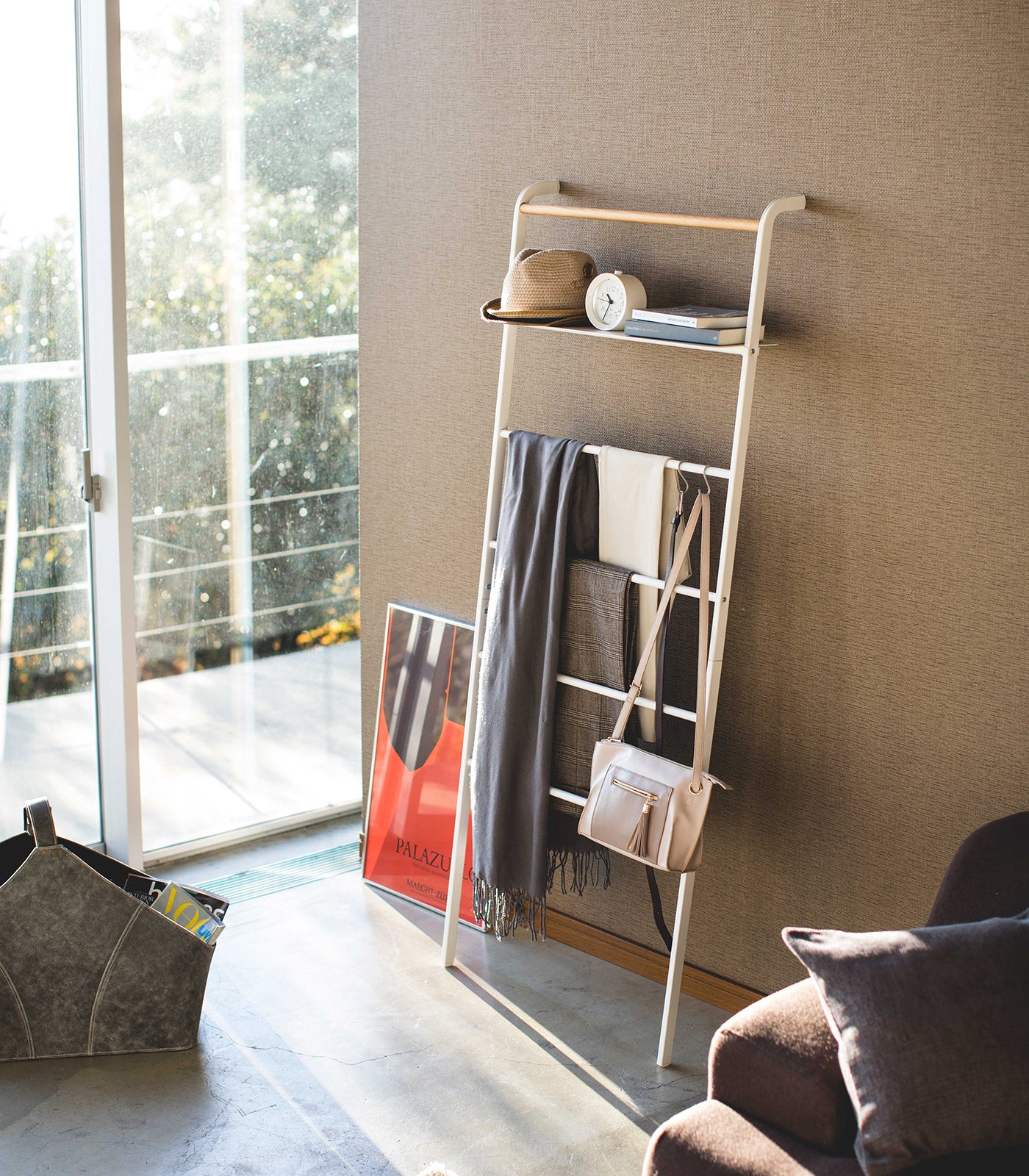 Leaning Storage Ladder With Shelf (63 H) - Steel - Image 3