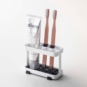 Toothbrush + Toothpaste Stand - Steel