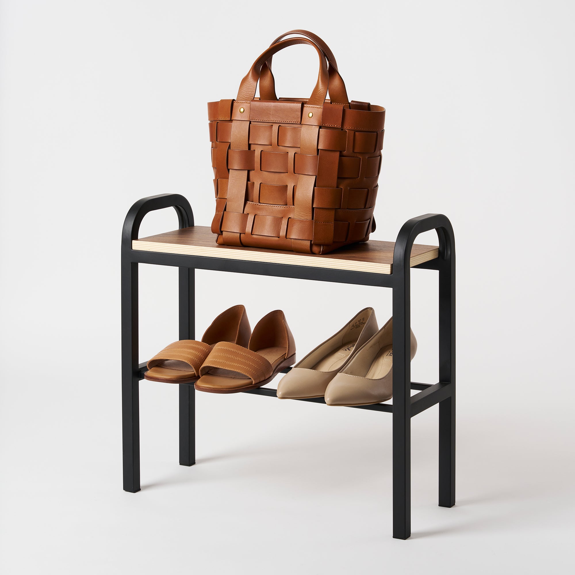 Shoe Organizer & Bench (18 H) - Steel + Wood - Image 9