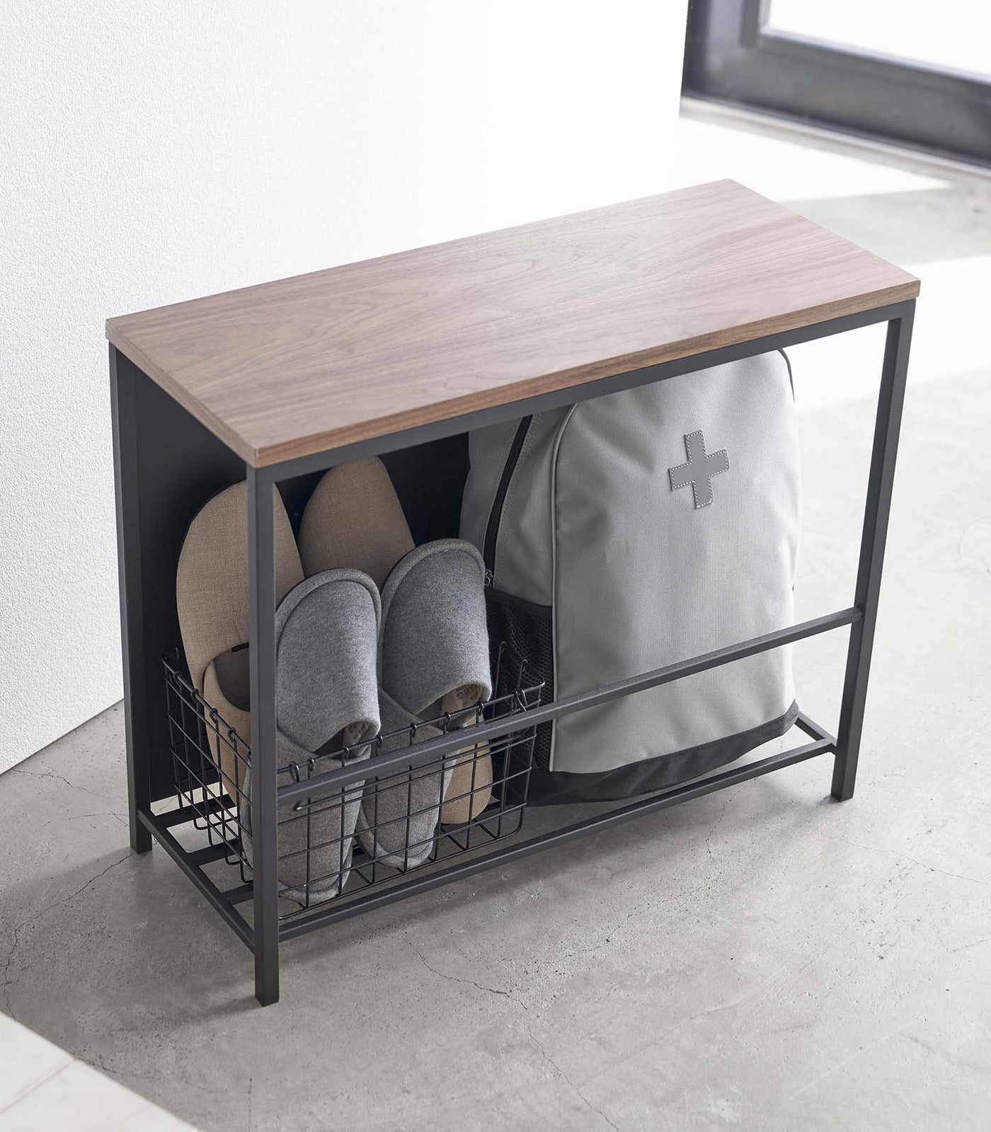 Entryway Storage Organizer & Bench (18 H) - Steel + Wood - Image 14