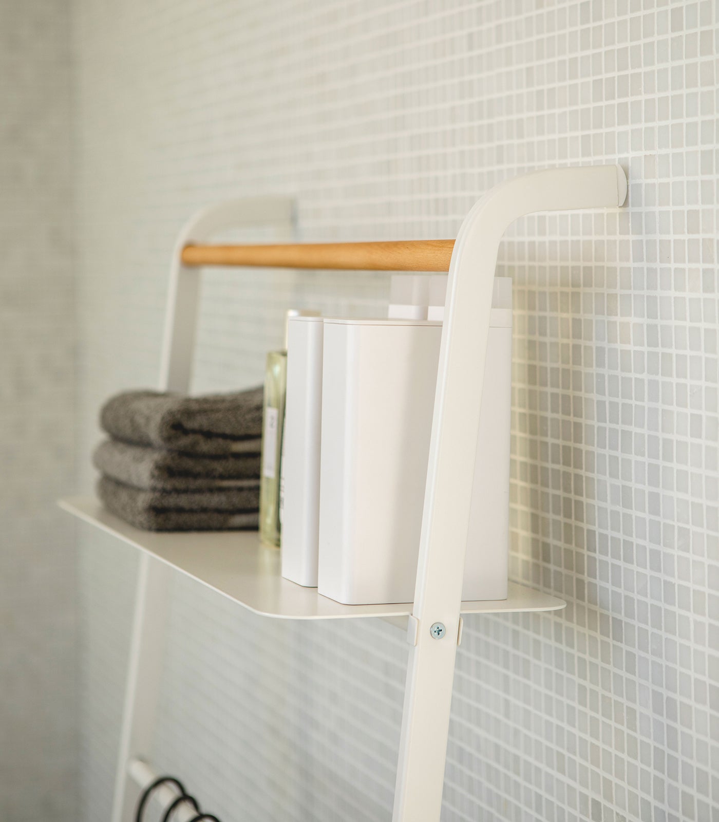 Leaning Storage Ladder With Shelf (63 H) - Steel - Image 6