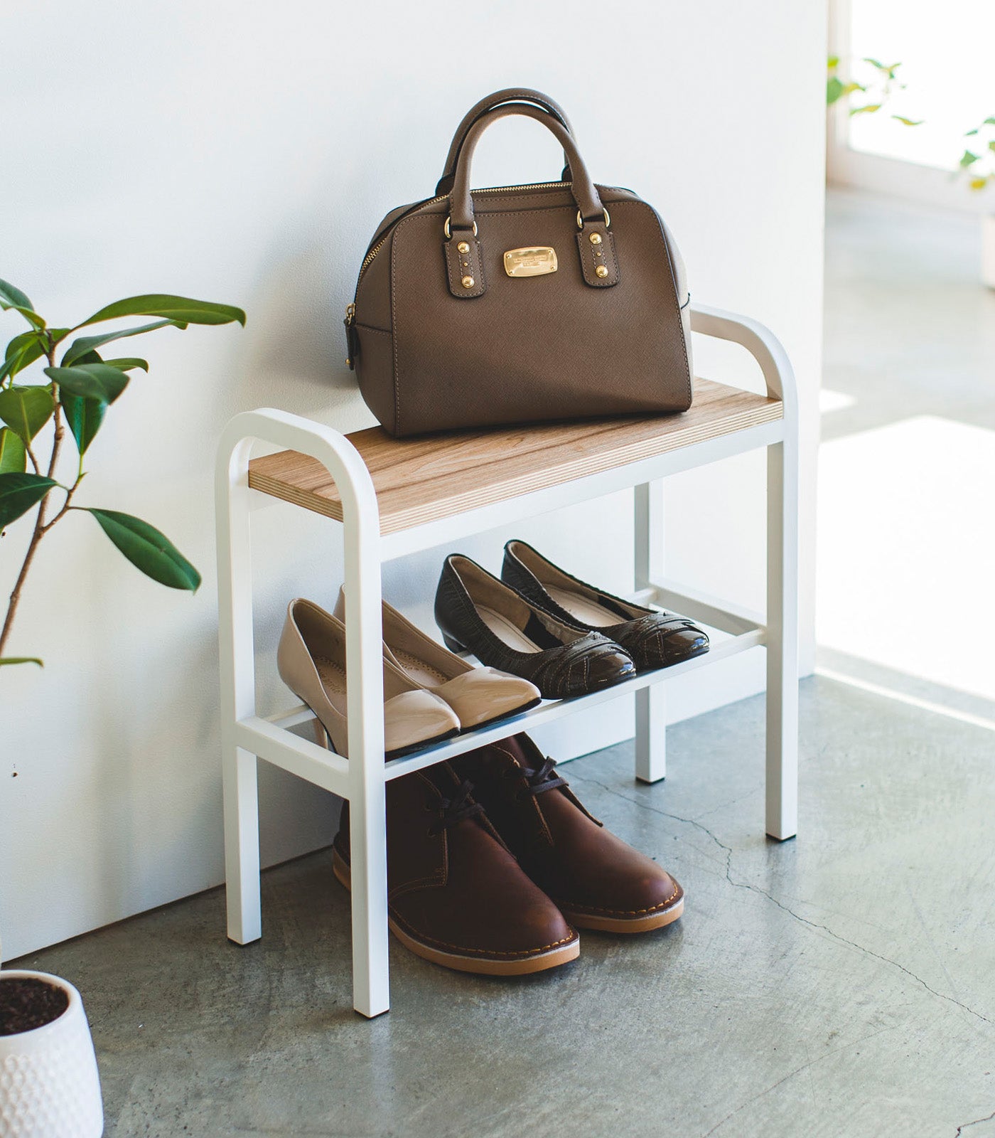 Shoe Organizer & Bench (18 H) - Steel + Wood - Image 2