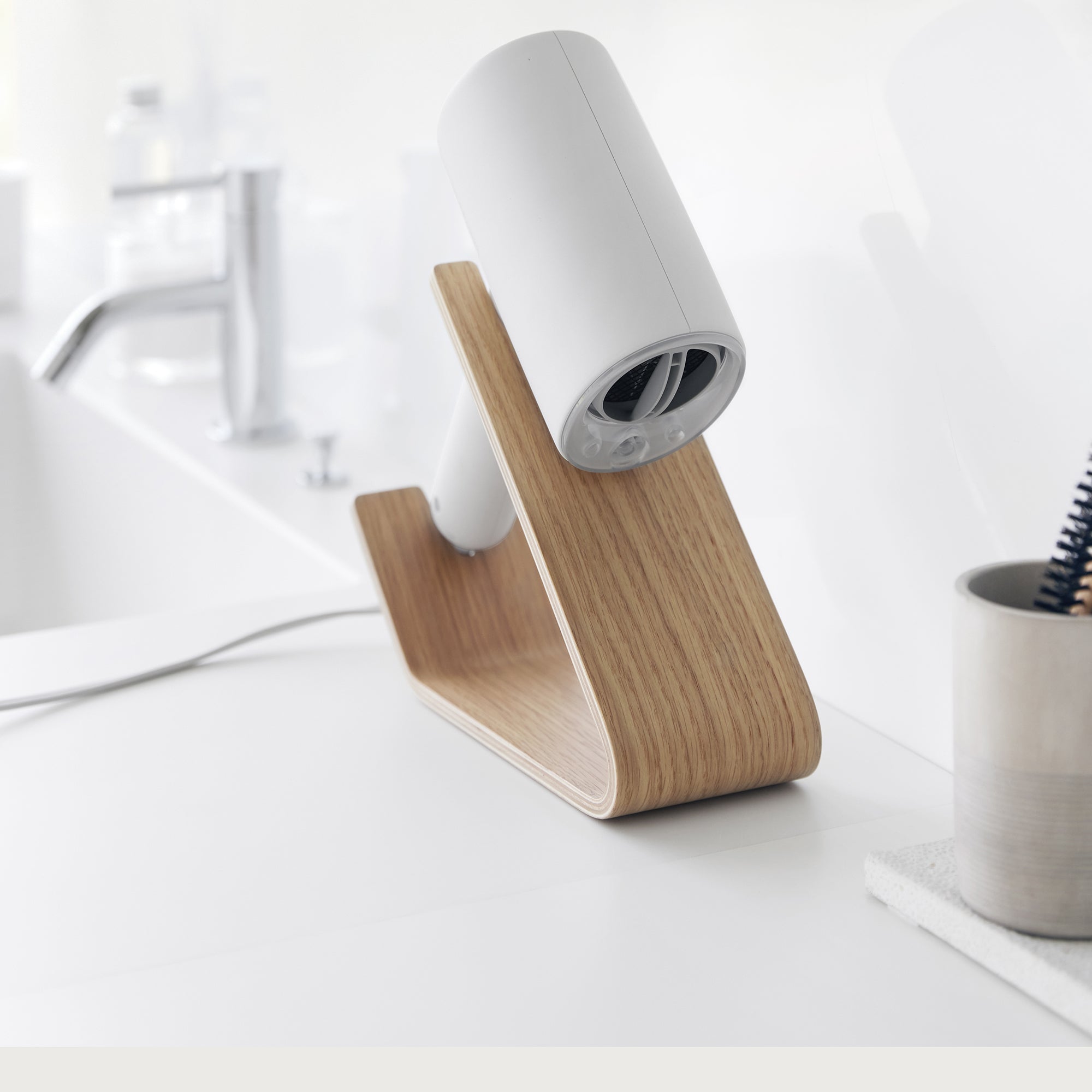 Hair Dryer and Iron Stand - Wood - Image 8
