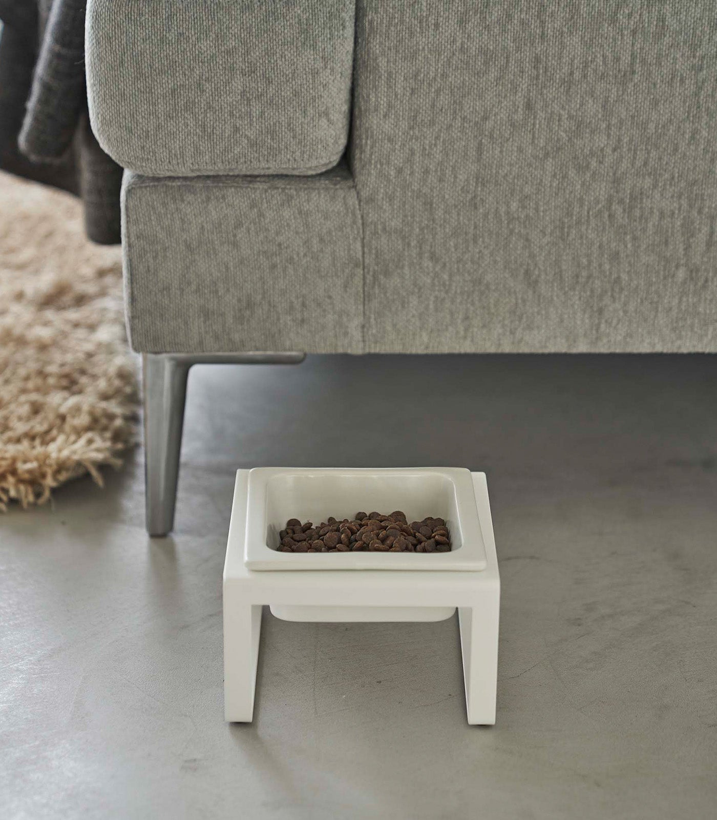 Single Pet Food Bowl - Tall - Steel + Ceramic - Image 4