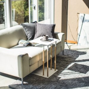 C Side Table (22 H) - Steel + Wood