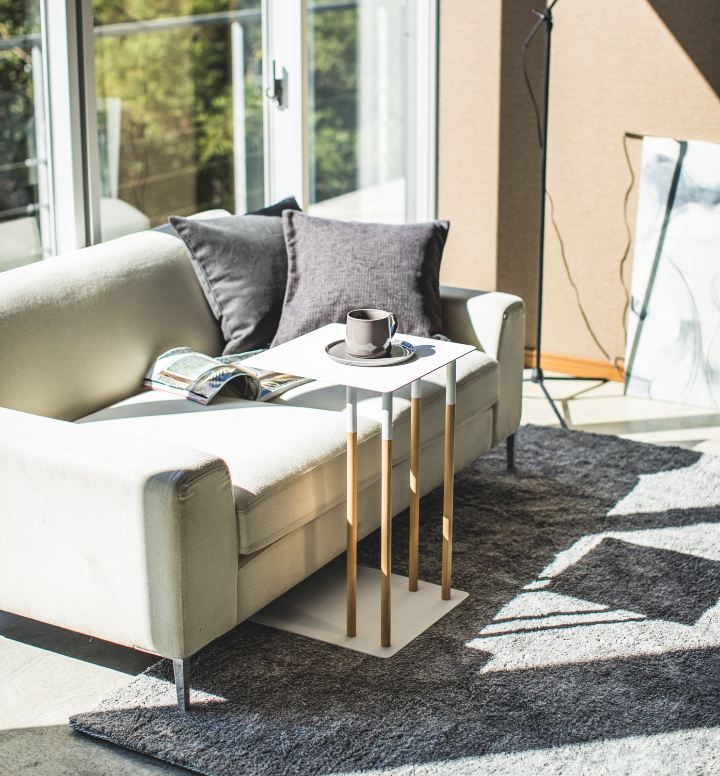 C Side Table (22 H) - Steel + Wood