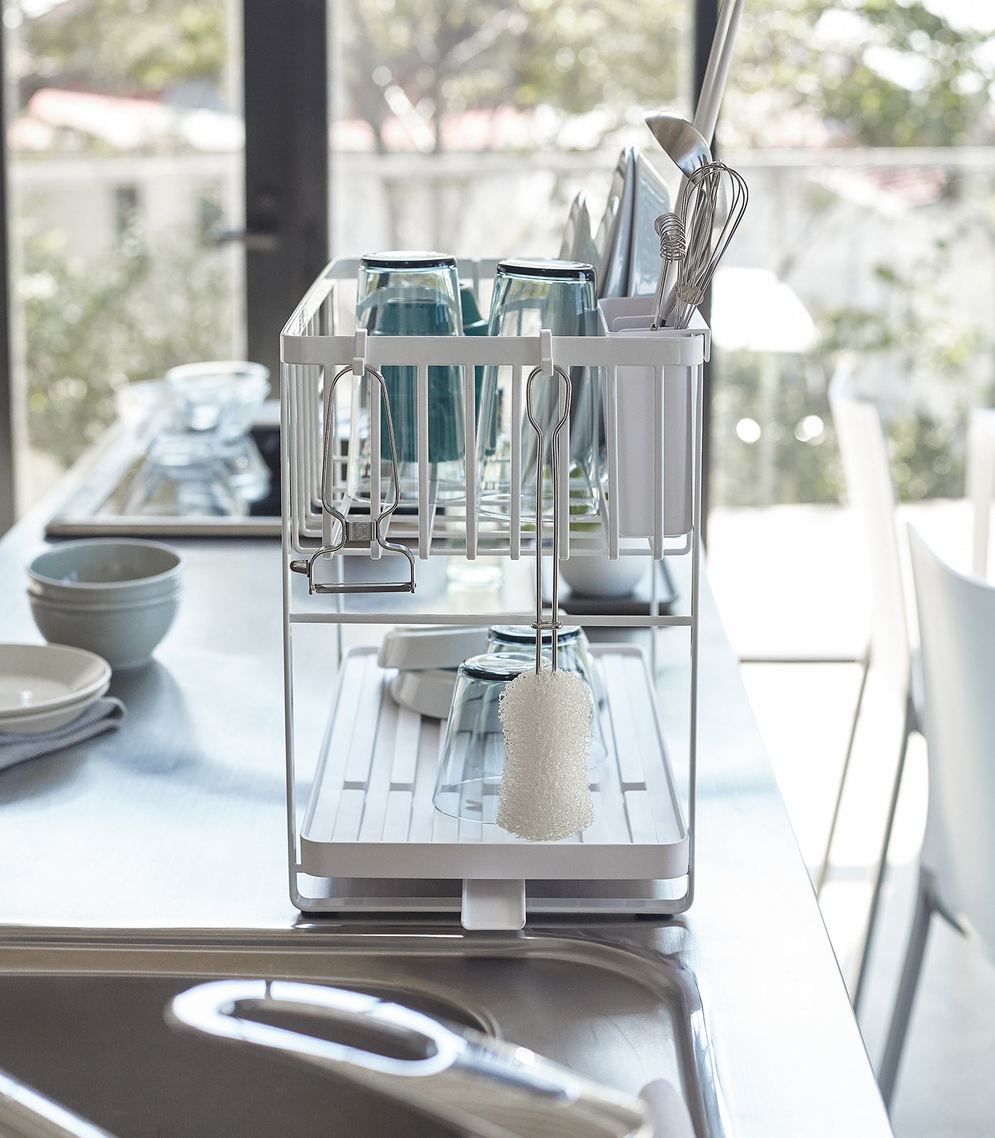 Two-Tier Wire Dish Rack - Steel - Image 6