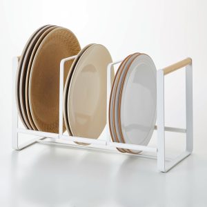 Vertical Plate Organizer - Steel + Wood