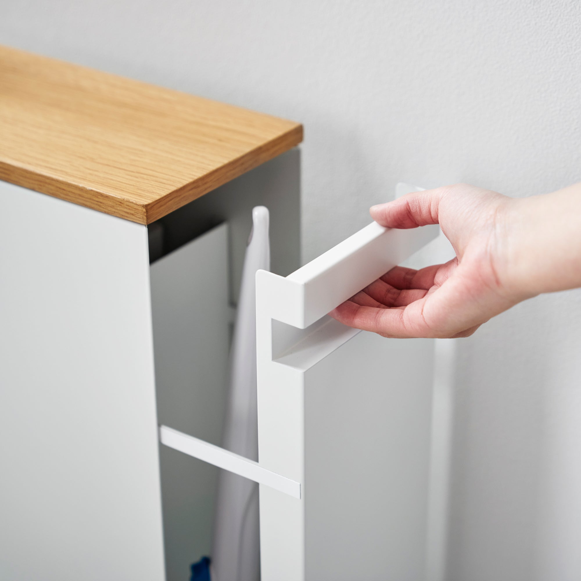 Pull-Out Bathroom Storage Cabinet - Steel + Wood - Image 5