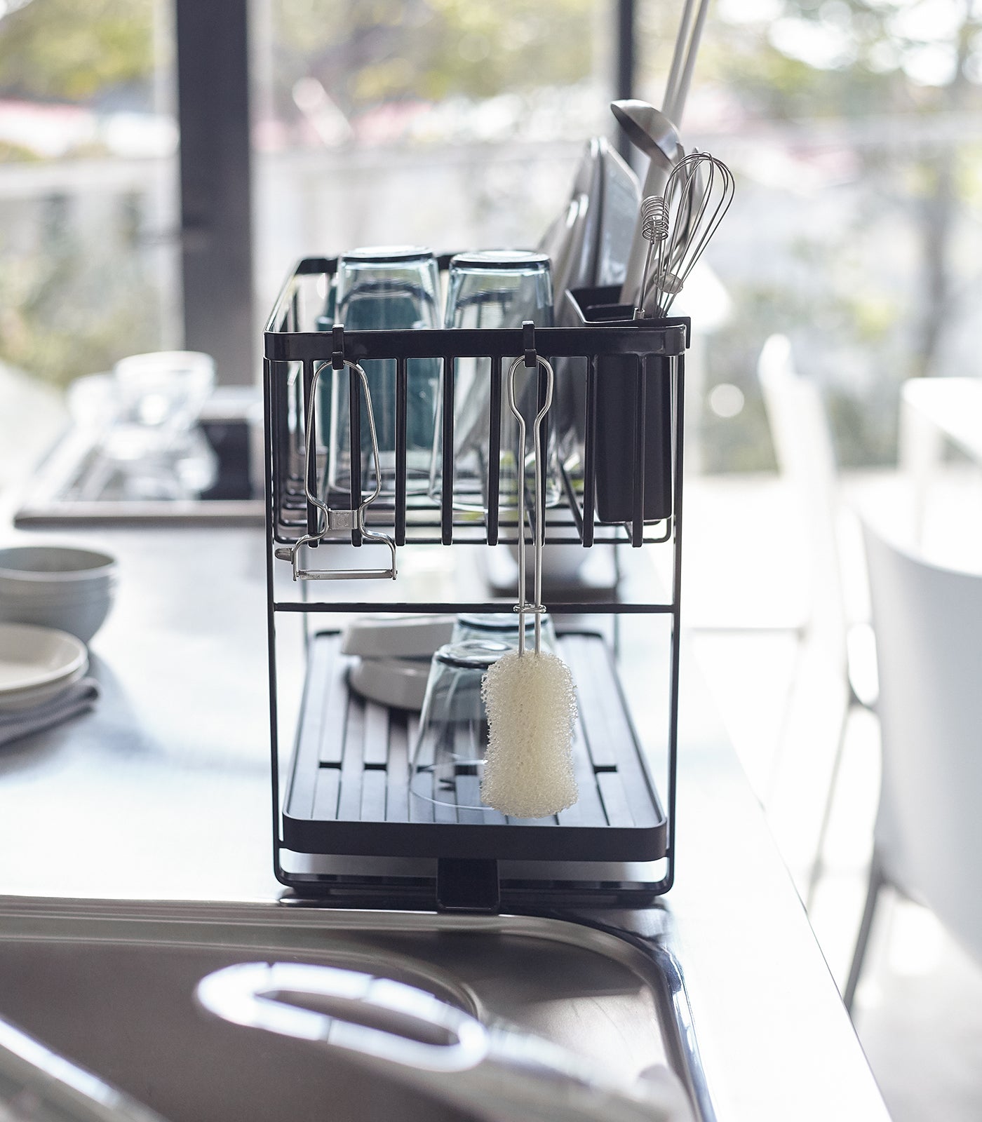 Two-Tier Wire Dish Rack - Steel - Image 15