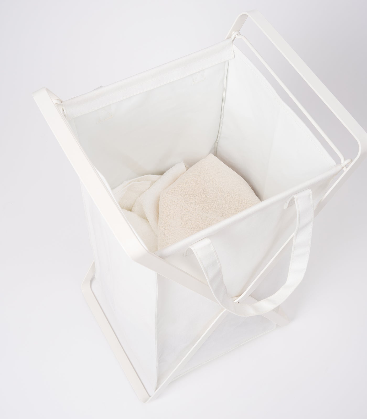 Laundry Hamper with Cotton Liner - Two Sizes - Steel + Cotton - Image 2